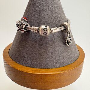 Pandora ALE Sterling Silver 925 Santa Claus Christmas Charm Bracelet 7" Length